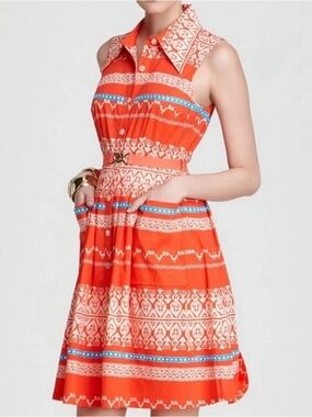 PLENTY BY TRACY REESE Poplin Button Front Belted Shirtdress